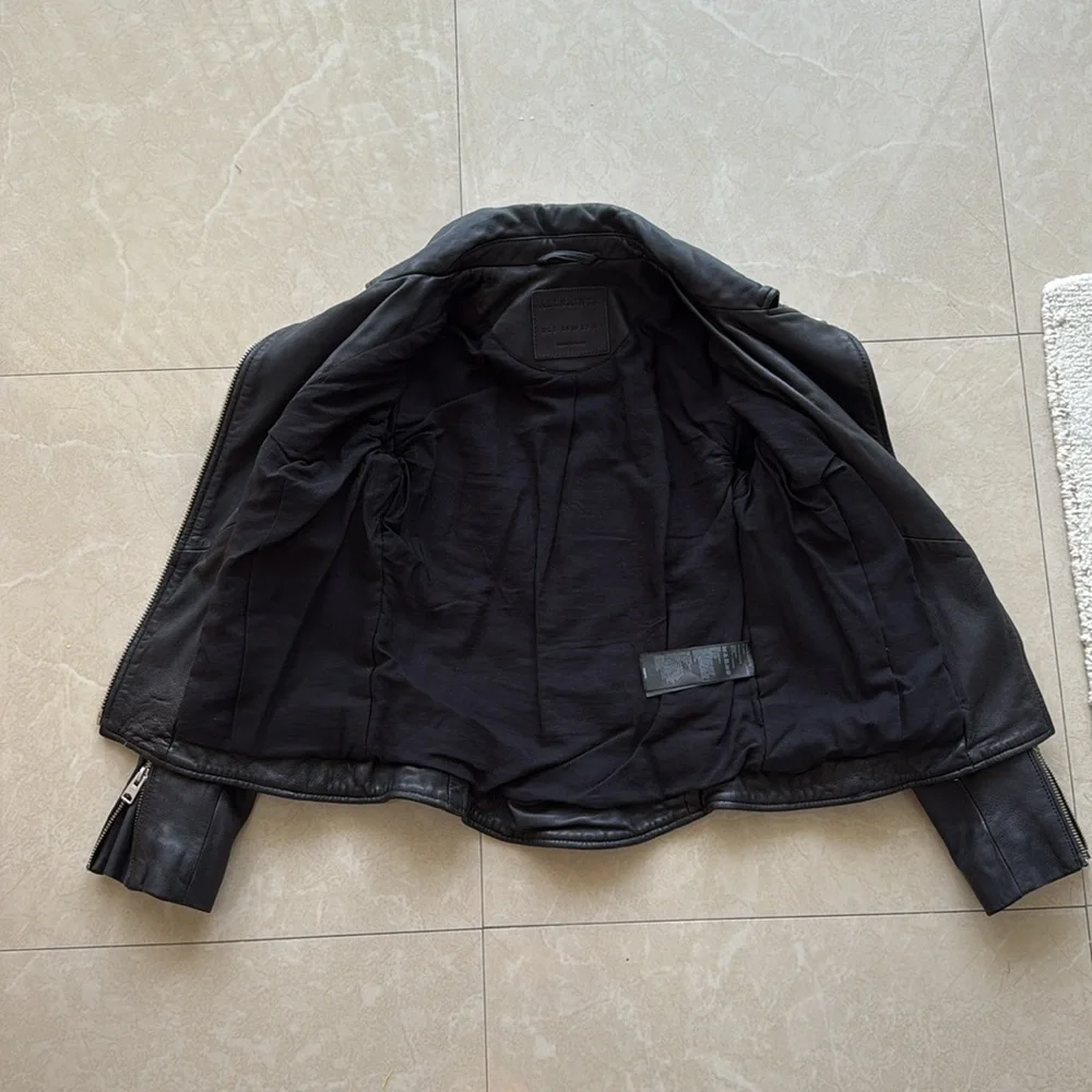 All Saints black biker jacket size 00 - Picture 4 of 14